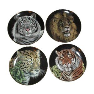 Set/4 Franklin Mint Collector Plates Royal Doulton Wild Big Cats Jeanine Nahra